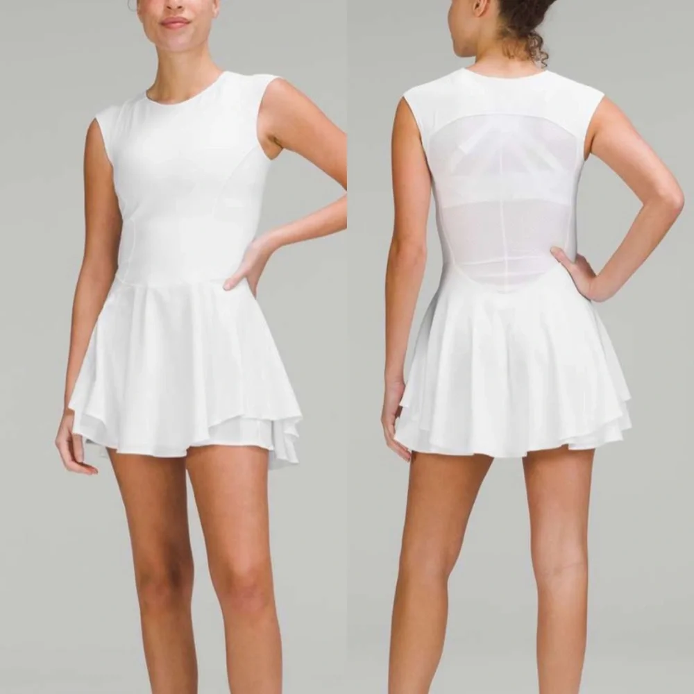 Sold Lululemon Everlux Mesh-Back Tennis Dress in White - Picture 1 of 9